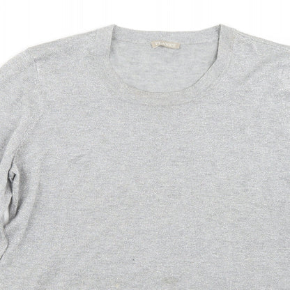 Close-up detail of Planet women’s silver jumper, size M