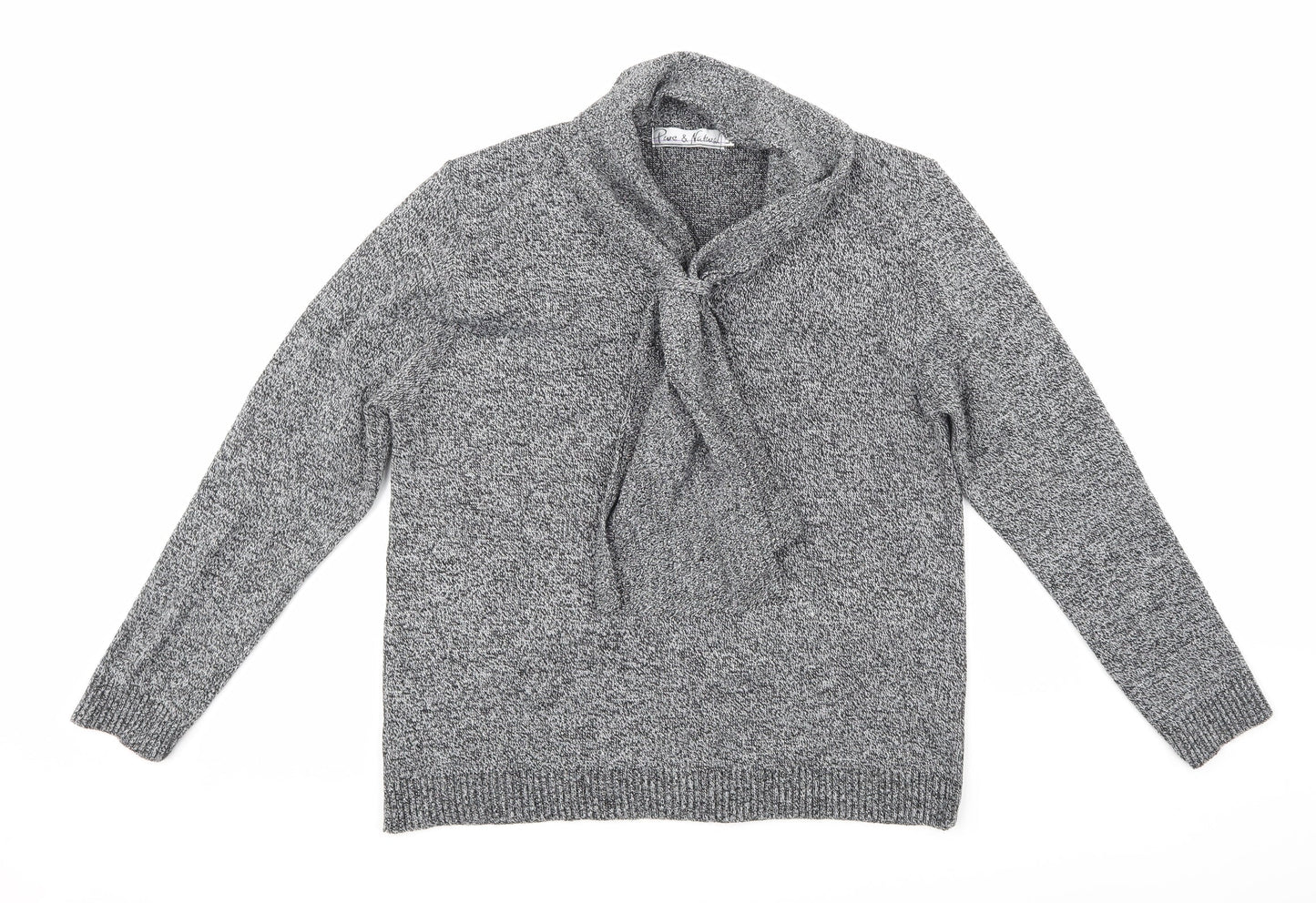 Pure & Natural Womens Grey  Knit Pullover Jumper Size L