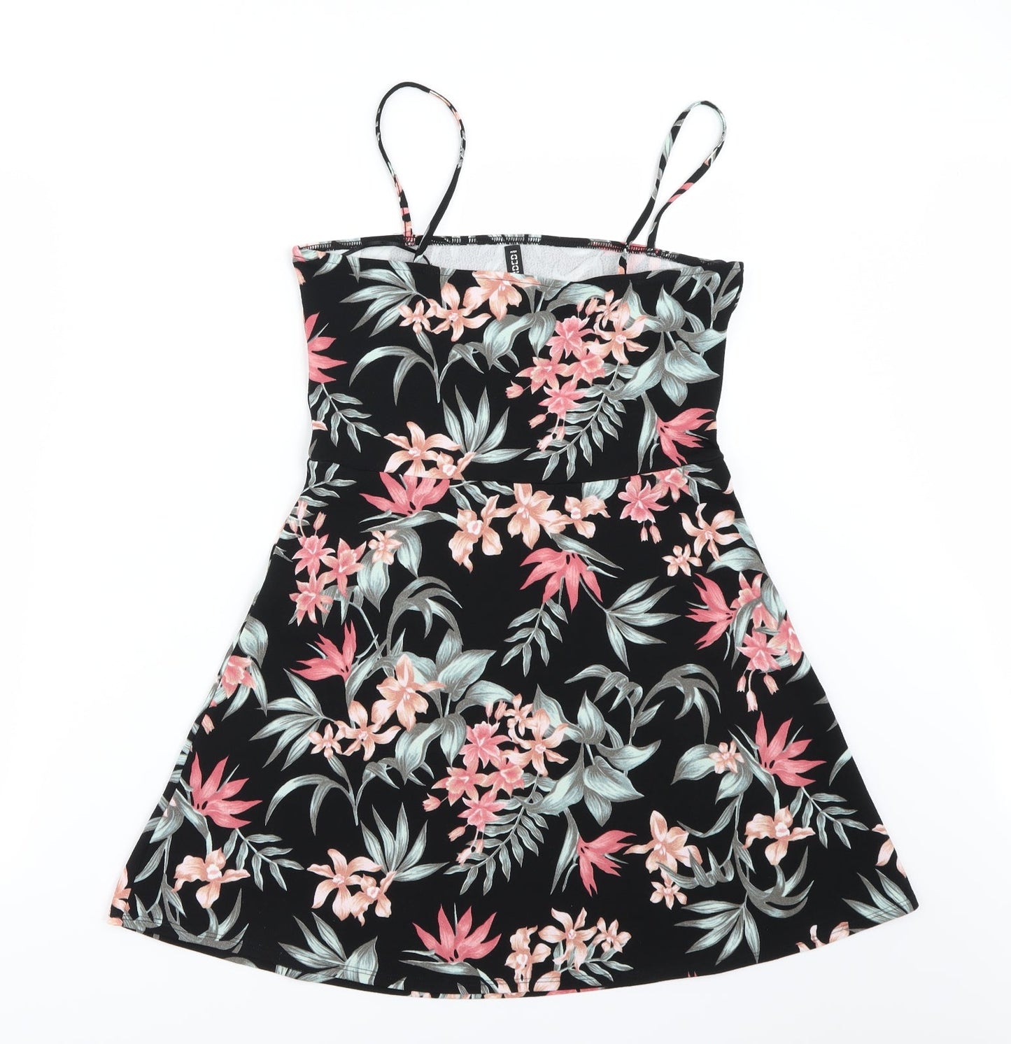 H&M Womens Black Floral  Basic Blouse Size 12