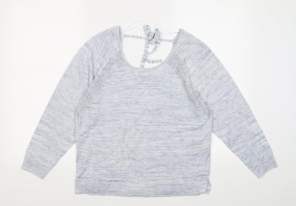 Additional front view of Indigo women’s blue knit jumper, size UK 12