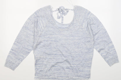 Back view of Indigo women’s blue knit jumper, size UK 12