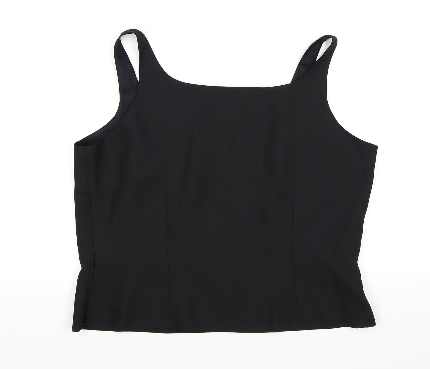 Condici Womens Black Floral  Cropped Tank Size 16