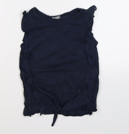 Additional front view of Next girls’ blue tunic tank, size 7, years