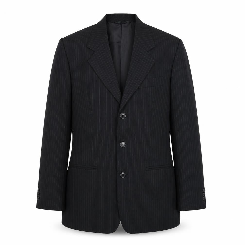 James Mens Black Striped  Jacket Suit Jacket Size 38