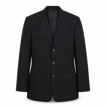 Front view of James men’s black striped jacket suit jacket, size 38