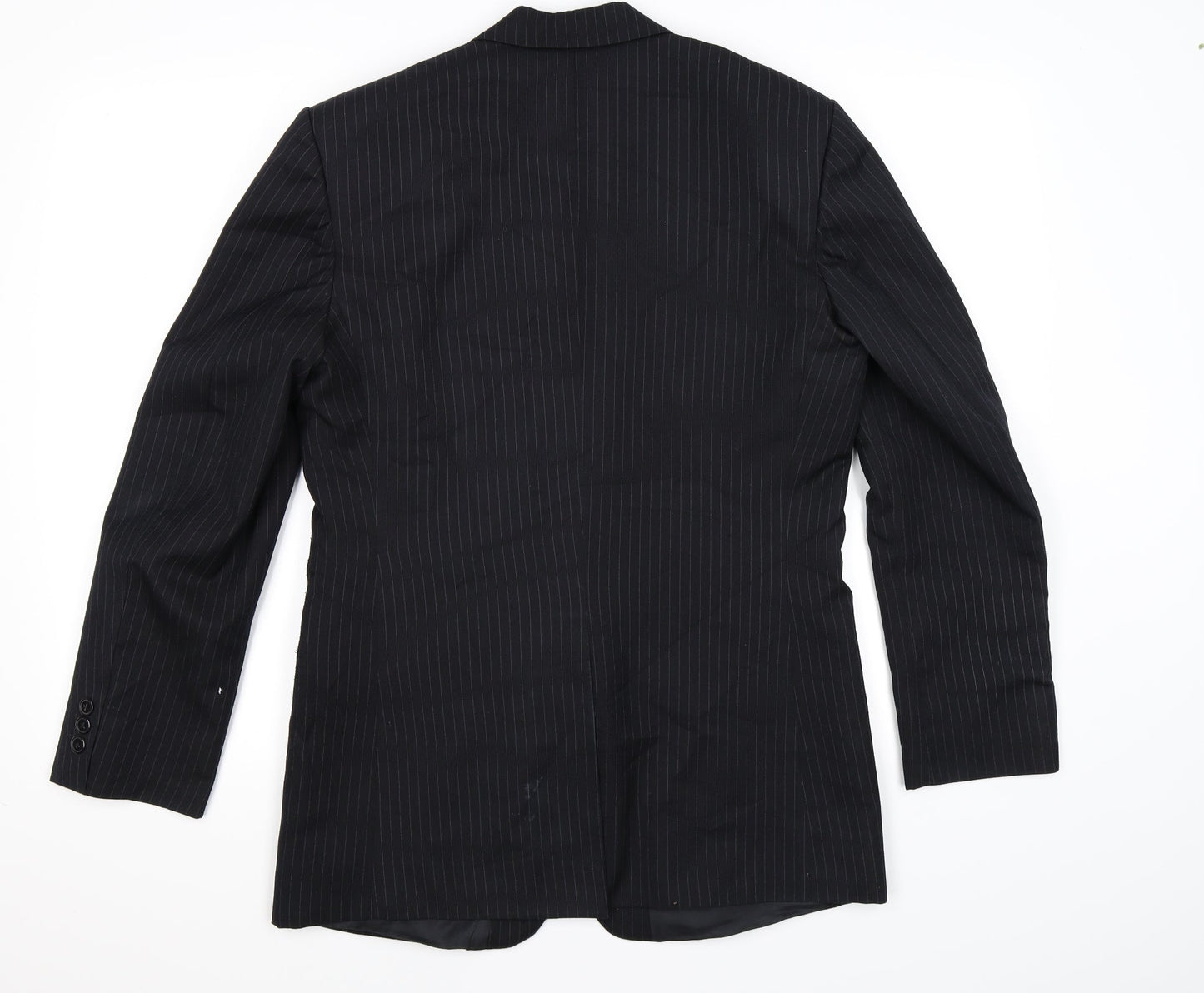 James Mens Black Striped  Jacket Suit Jacket Size 38