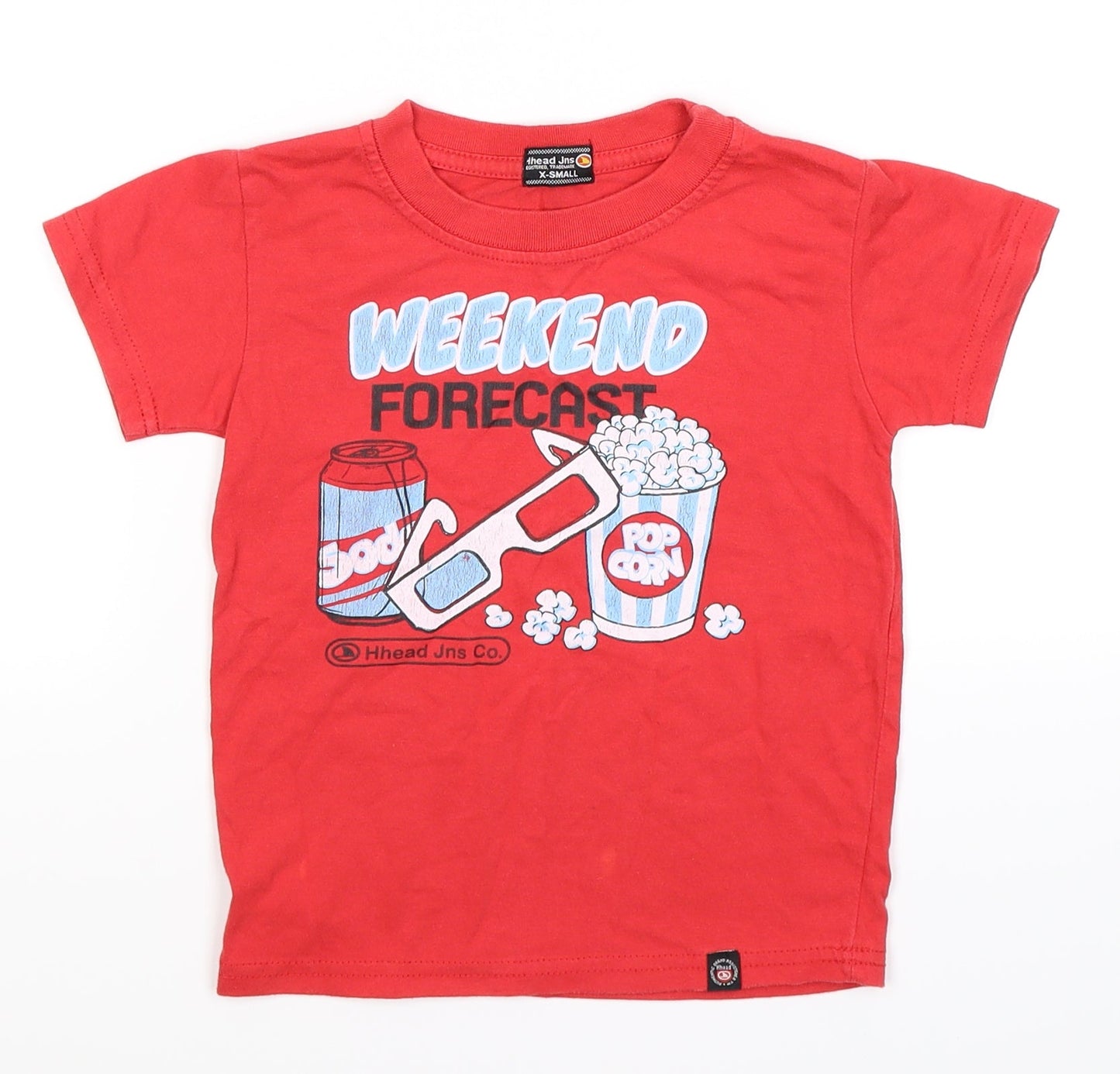 Hhead Jns Boys Red   Basic T-Shirt Size 3-4 Years  - weekend popcorn
