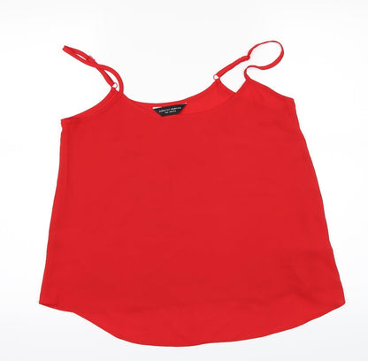 Additional front view of Dorothy Perkins women’s red basic t-shirt, size UK 12
