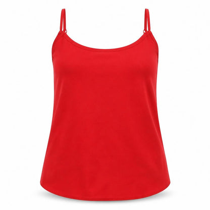 Front view of Dorothy Perkins women’s red basic t-shirt, size UK 12