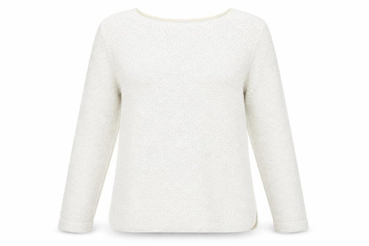 Front view of Preworn women’s white jumper, size M