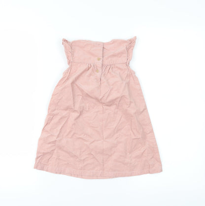 Back view of H&M girls’ pink a-line, size 18-24, months