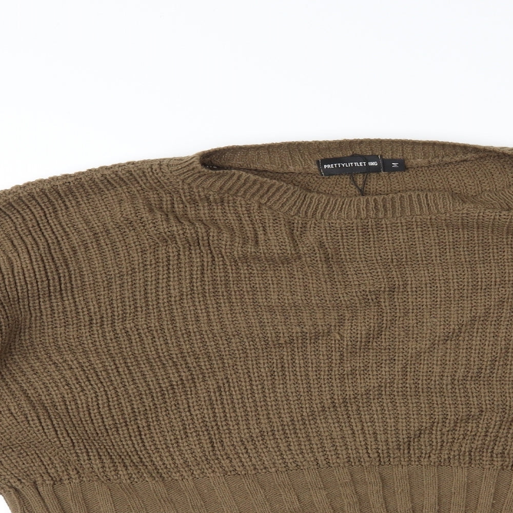 PRETTYLITTLETHING Womens Brown   Pullover Jumper Size M