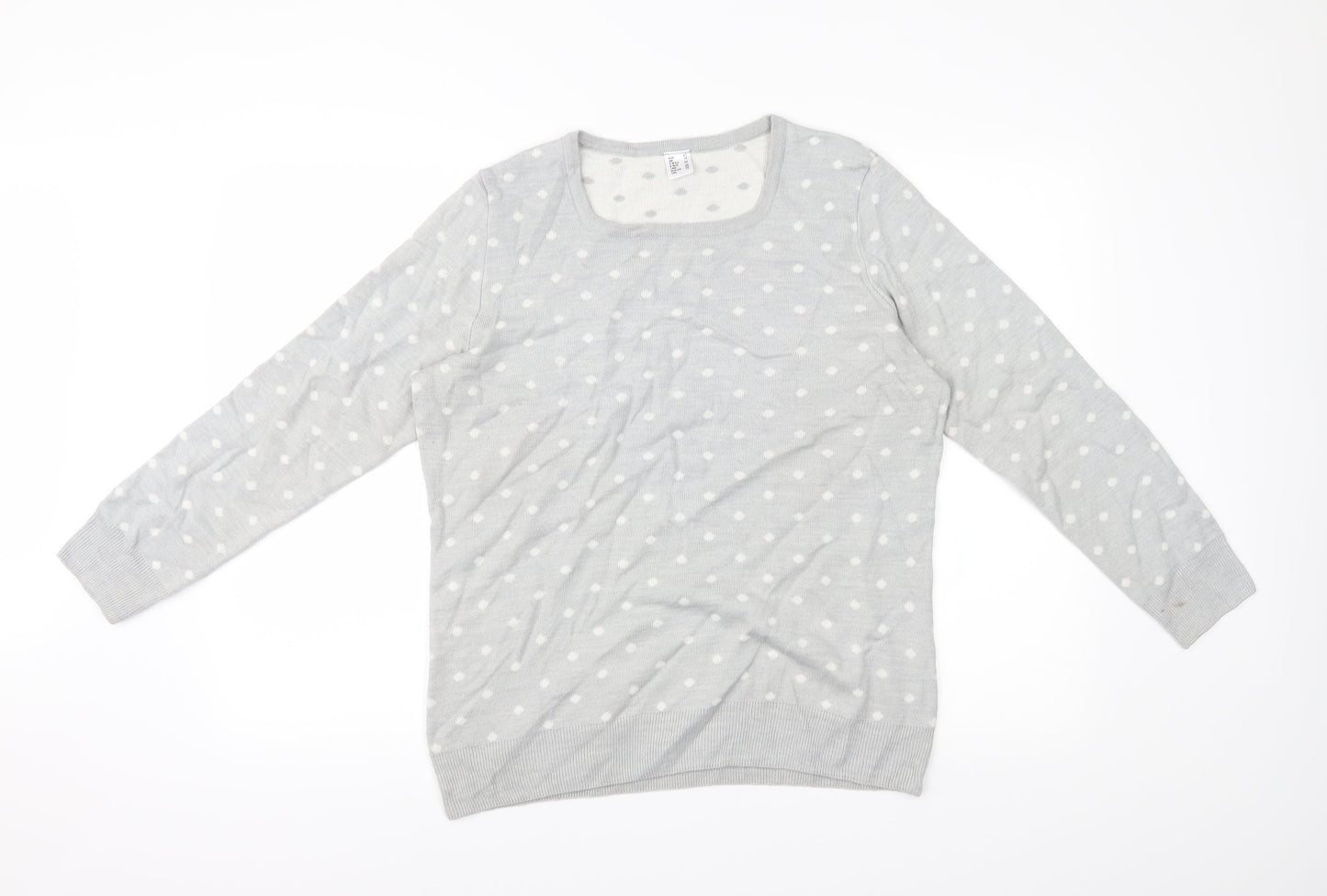 Preworn Womens Grey Polka Dot  Pullover Jumper Size 16