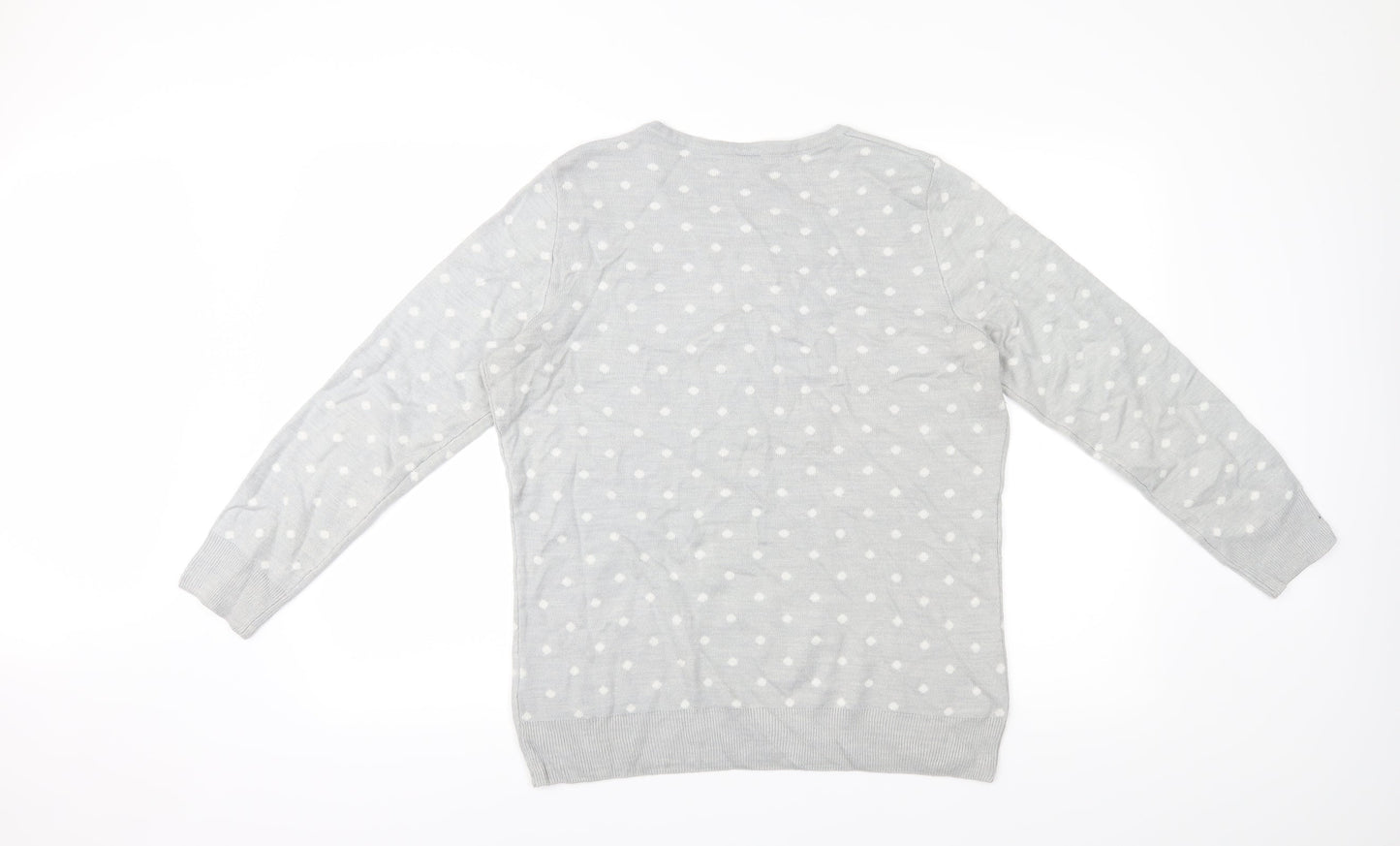 Preworn Womens Grey Polka Dot  Pullover Jumper Size 16