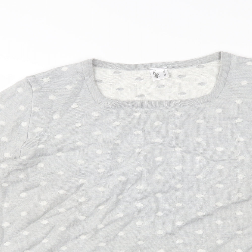 Preworn Womens Grey Polka Dot  Pullover Jumper Size 16