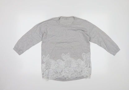 Additional front view of Tu women’s grey jumper, size UK 10