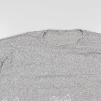 Close-up detail of Tu women’s grey jumper, size UK 10
