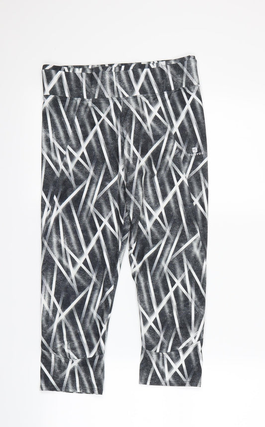 DECATHLON Womens Multicoloured Geometric  Sweatpants Trousers Size 8 L20 in