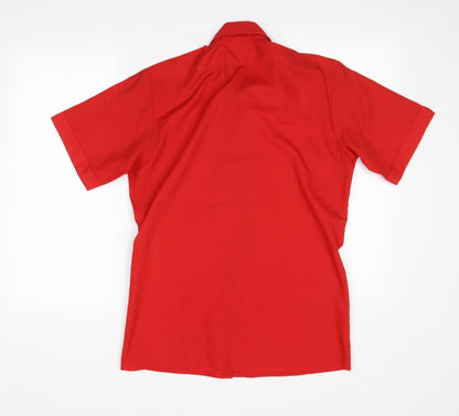 Back view of Nico men’s red button-up, size M
