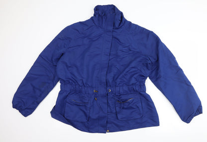 Additional front view of venco women’s blue overcoat coat, size L