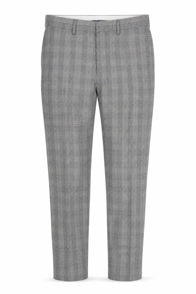 Marks & Spencer Mens Grey Check  Trousers  Size 30 L33 in