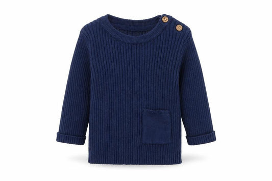 Front view of Marks & Spencer girls’ blue basic t-shirt, size 0-3, months