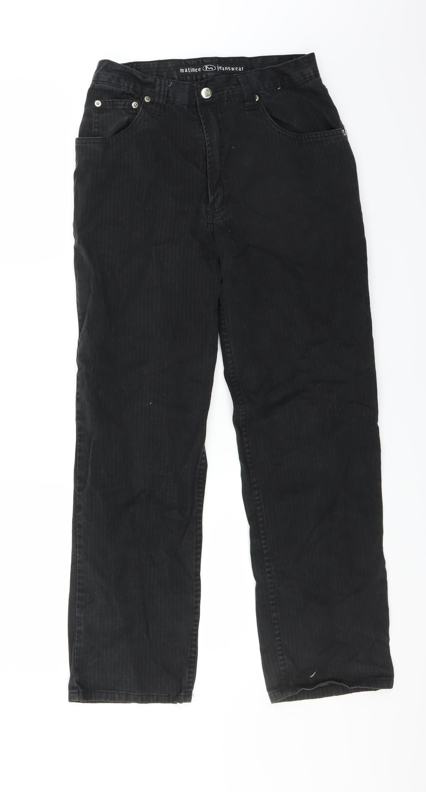 Matinee Mens Black Striped  Straight Jeans Size 30 in L28 in