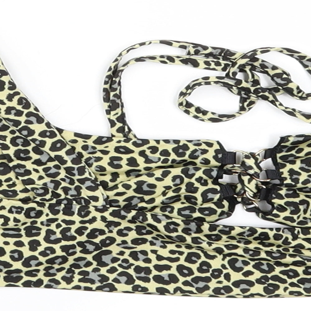 I SAW IT FIRST Womens Yellow Animal Print  Camisole Blouse Size 10