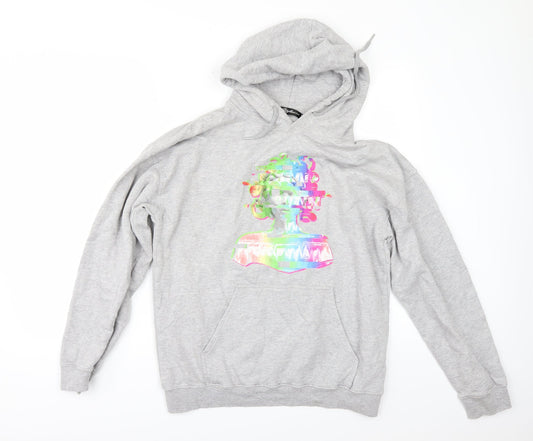 STYLIWISE Womens Grey   Pullover Hoodie Size S