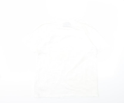 Back view of Netflix women’s white basic t-shirt, size UK 10