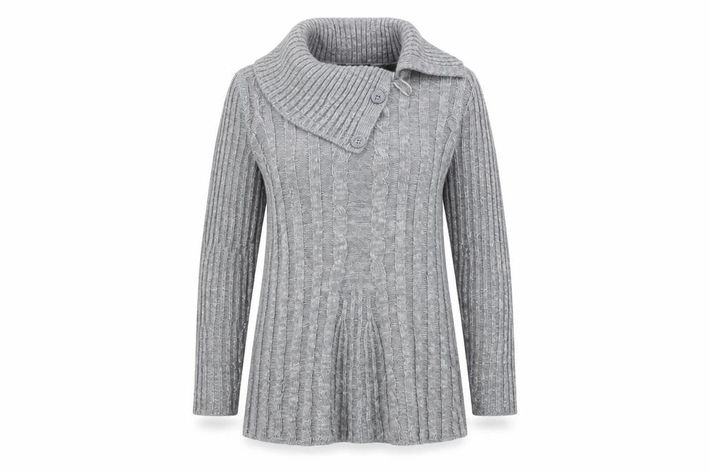 Bonmarché Womens Grey Knit Pullover Jumper Size S