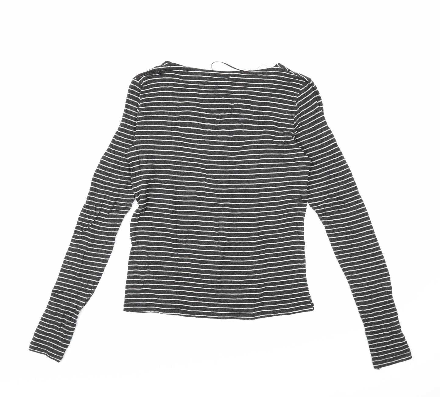 Zara Womens Black Striped  Basic T-Shirt Size S