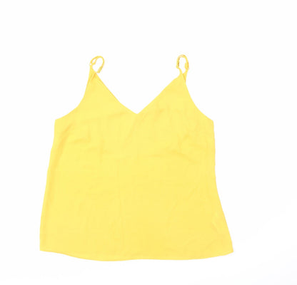 Front view of Primark women’s yellow basic tank, size UK 10
