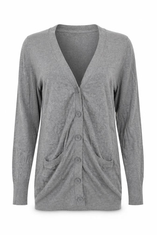 H&M Womens Grey  Knit Cardigan Jumper Size S