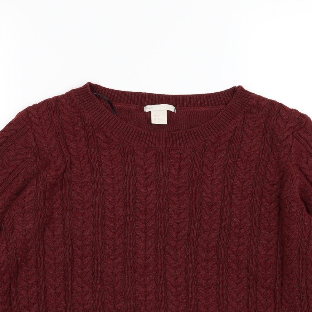H&M Womens Red  Knit Pullover Jumper Size M