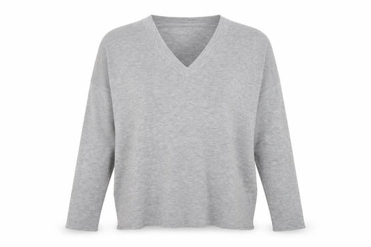 Front view of Zara women’s grey knit jumper, size M