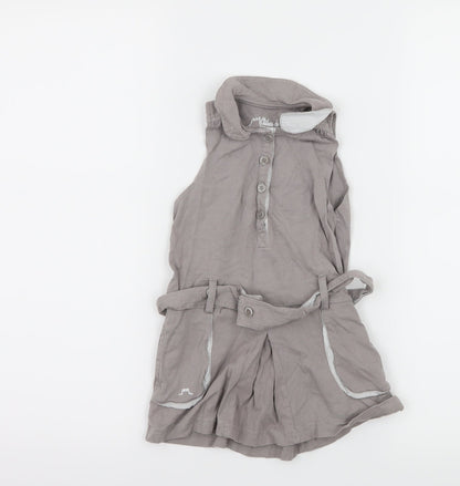 Additional front view of Chateau de Sable girls’ grey jersey t-shirt dress, size 2, years