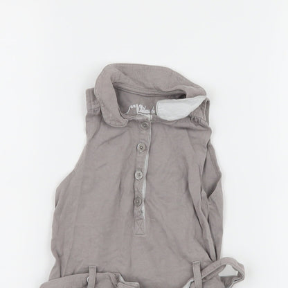 Close-up detail of Chateau de Sable girls’ grey jersey t-shirt dress, size 2, years