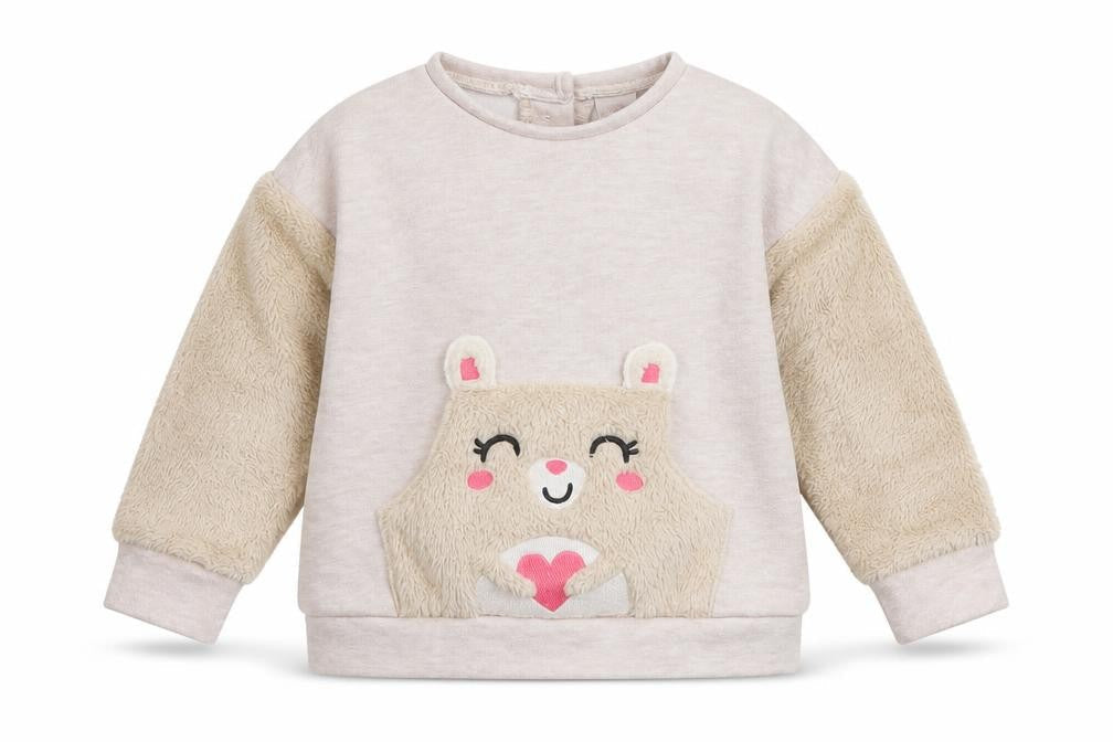 LC Waikiki Girls Ivory  Jersey Pullover Jumper Size 6-9 Months  - Bear