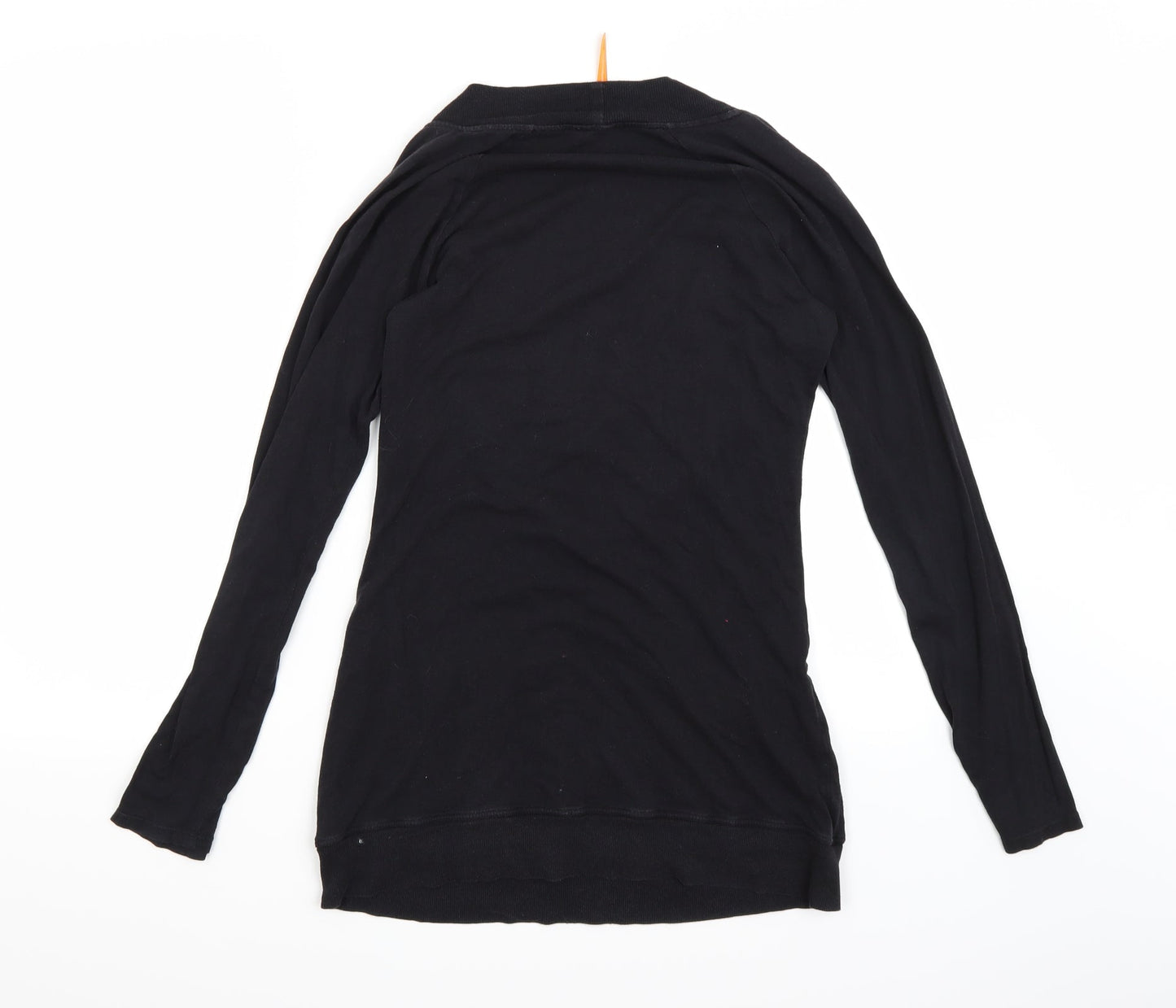 Preworn Womens Black  Rayon Basic T-Shirt Size M  - Low V neck