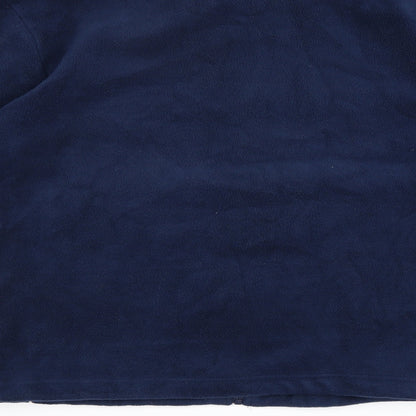 Brand and care label for 110 Performance Wear men’s blue jacket coat, size L