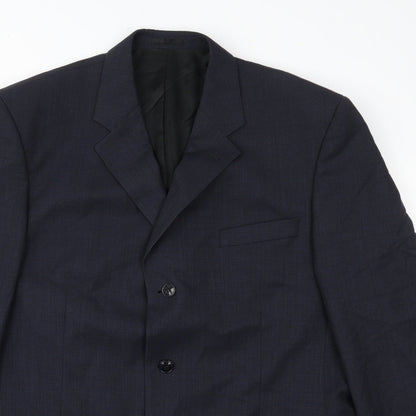 Close-up detail of Next men’s blue jacket suit jacket, size 42