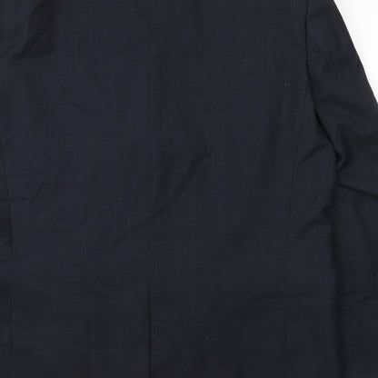 Brand and care label for Next men’s blue jacket suit jacket, size 42