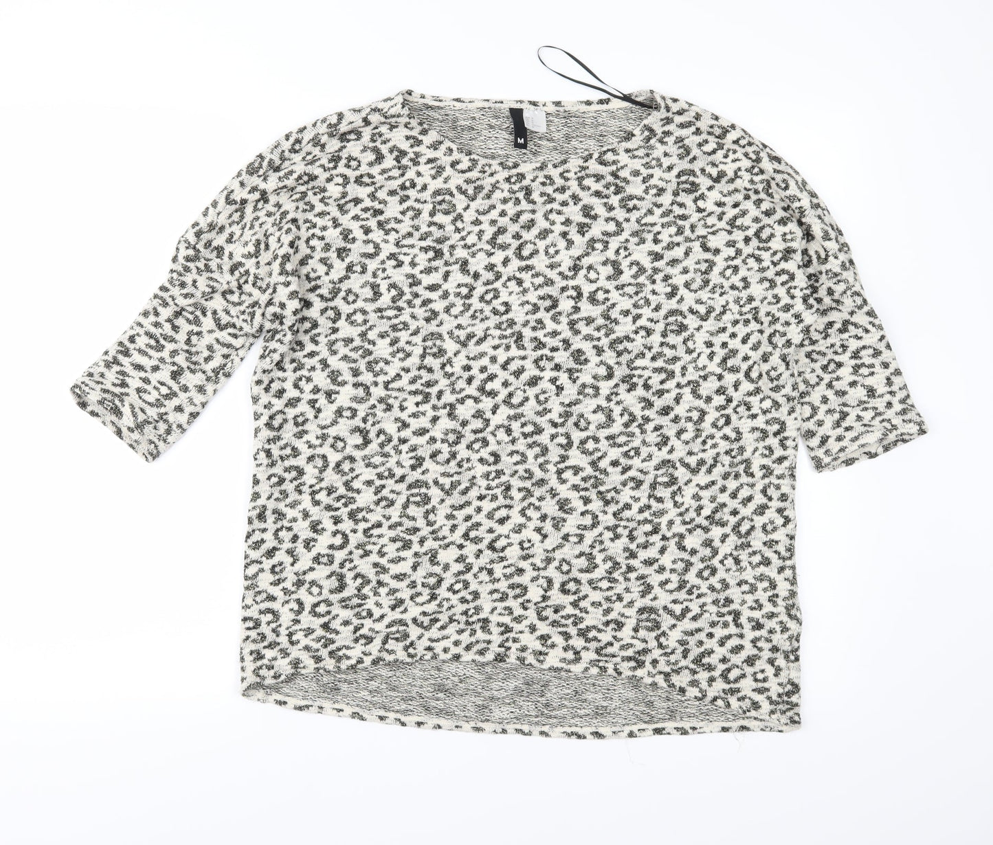 Divided Womens Beige Animal Print Knit Pullover Jumper Size M