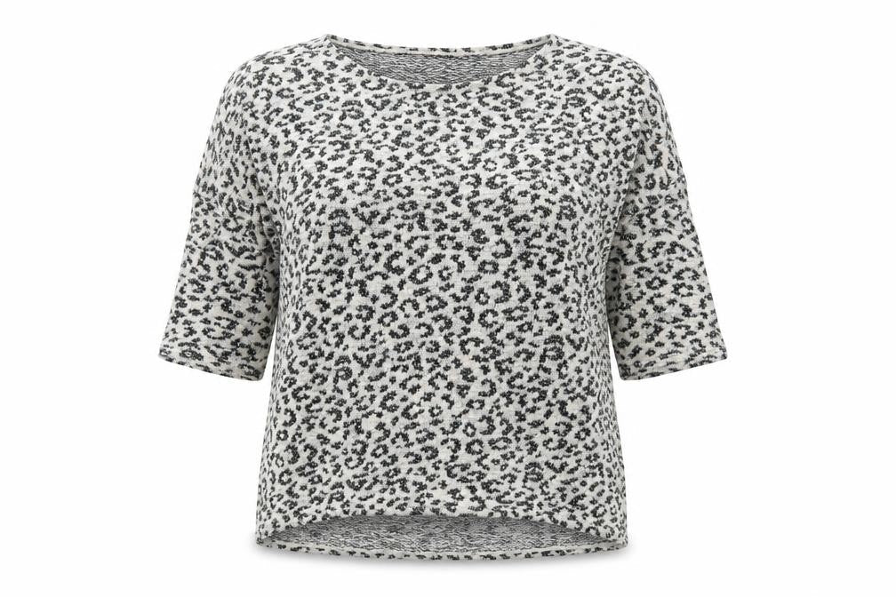 Divided Womens Beige Animal Print Knit Pullover Jumper Size M