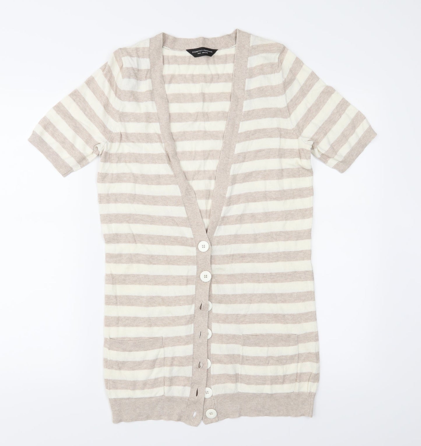 Dorothy Perkins Womens Brown Striped Knit Cardigan Jumper Size 12