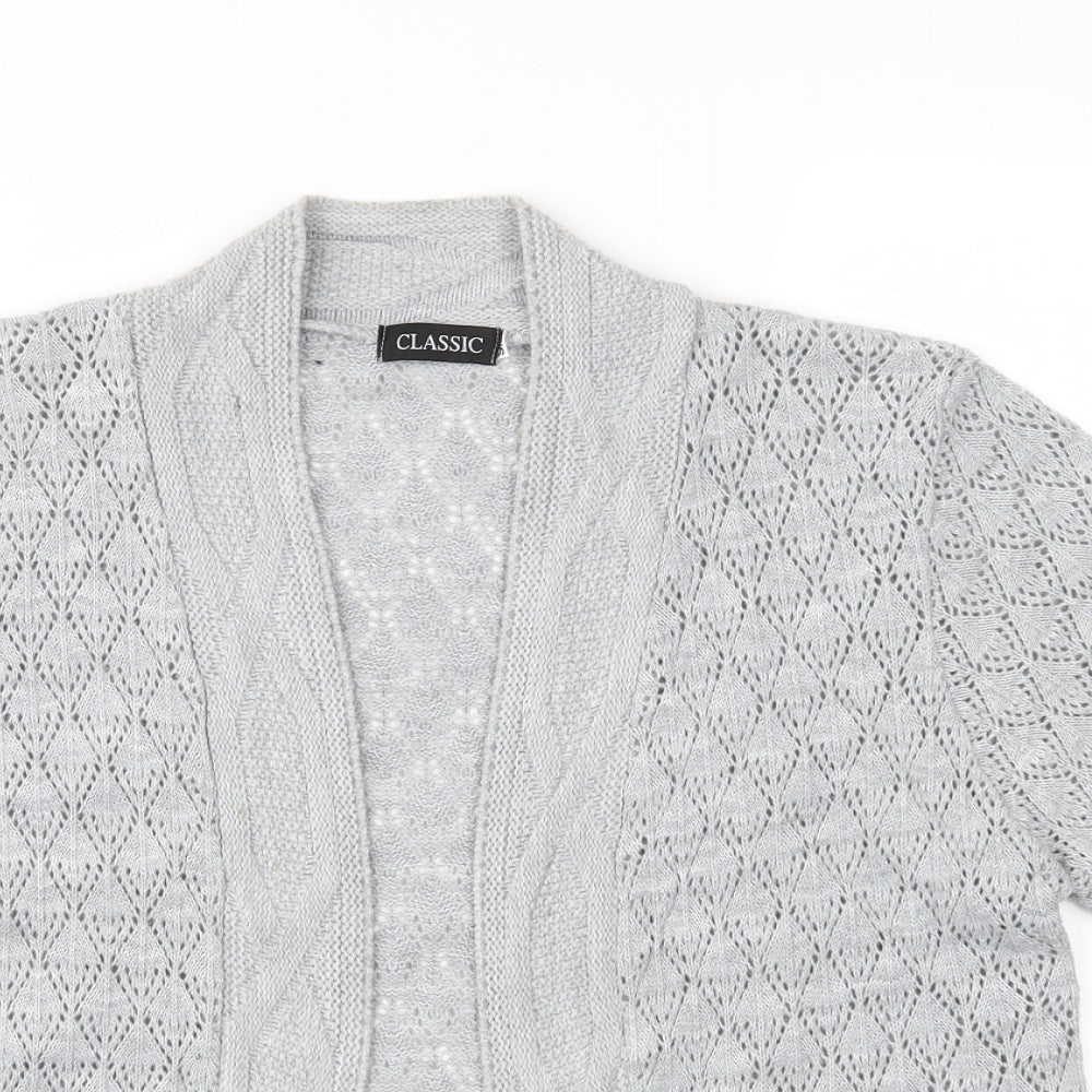 Classic Womens Grey  Knit Cardigan Jumper Size S