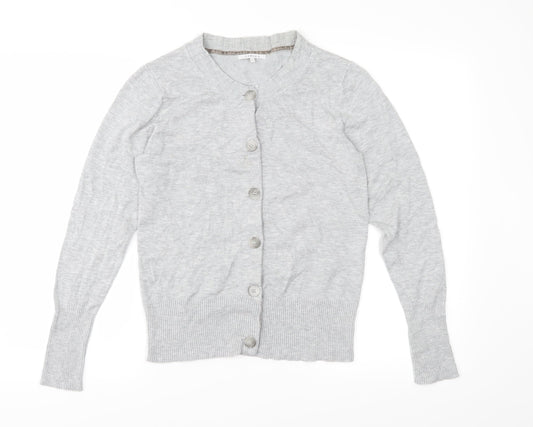 Carla F Womens Grey  Knit Cardigan Jumper Size S