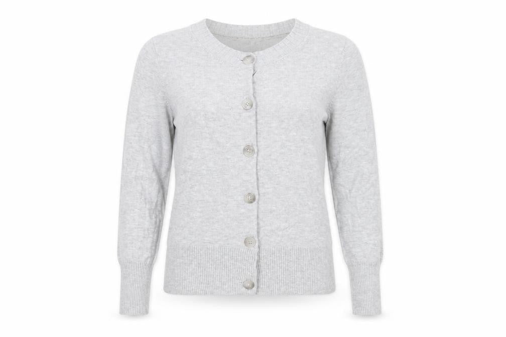 Carla F Womens Grey  Knit Cardigan Jumper Size S