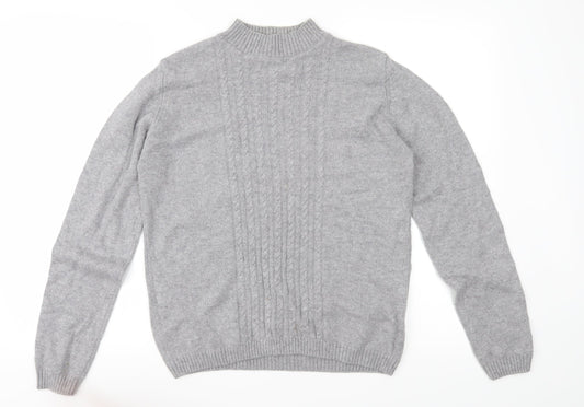 EWM Womens Grey  Knit Pullover Jumper Size S